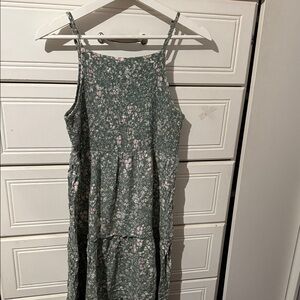 RSQ Floral Midi Dress in Green and Pink